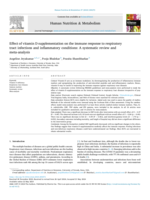 Effect of vitamin D supplementation on the immune response to respiratory tract infections and inflammatory conditions: A systematic review and meta-analysis