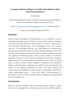 Leveraging artificial intelligence for public policy-making in Africa: Policy recommendations