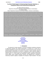 The role of family support in enhancing higher education attainment: A comparative study across socioeconomic backgrounds - Introduction literature review methodology discussion of findings policy and practice implications conclusion references