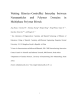 Wetting kinetics-controlled interplay between nanoparticles and polymer domains in multiphase polymer blends
