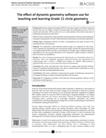 The effect of dynamic geometry software use for teaching and learning Grade 11 circle geometry