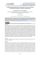 A Delphi method exploration of performance pressures and ethical leadership compromises in business organizations