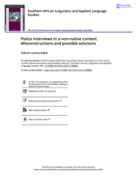 Police interviews in a non-native context: Misconstructions and possible solutions