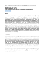 Aspects considered relevant in Higher Education curriculum to PRODUCE business innovative graduates