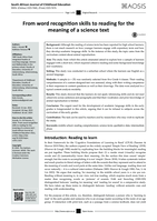 From word recognition skills to reading for the meaning of a science text