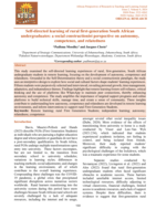 Self-directed learning of rural first-generation South African undergraduates: A social constructionist perspective on autonomy, competence, and relatedness