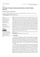 The impact of changes in macroeconomic factors on banks’ lending behaviour