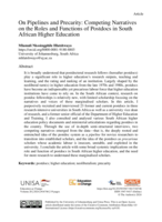 On pipelines and precarity: Competing narratives on the roles and functions of postdocs in South African higher education