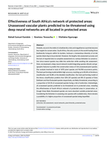 Effectiveness of South Africa's network of protected areas: Unassessed vascular plants predicted to be threatened using deep neural networks are all located in protected areas