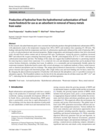 Production of hydrochar from the hydrothermal carbonisation of food waste feedstock for use as an adsorbent in removal of heavy metals from water