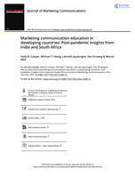 Marketing communication education in developing countries: Post-pandemic insights from India and South Africa