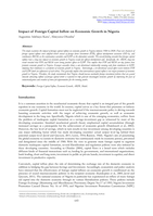 Impact of foreign capital inflow on economic growth in Nigeria