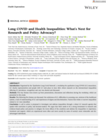 Long COVID and health inequalities: What's next for research and policy advocacy?
