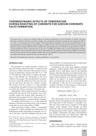 Thermodynamic effects of temperature during roasting of chromite for sodium chromate salts formation