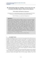 Revolutionising high-rise building construction: The role of robotics in South Africa's construction industry