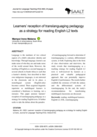 Learners’ reception of translanguaging as a model for reading English L2 texts
