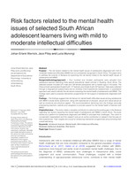 Risk factors related to the mental health issues of selected South African adolescent learners living with mild to moderate intellectual difficulties