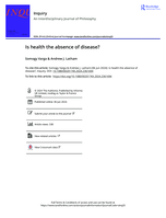 Is health the absence of disease?
