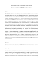  Student voices during Covid-19: Resilience in times of change