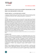 Effectiveness of talent management strategies at the Free State department of health