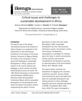 Critical issues and challenges to sustainable development in Africa