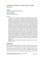Humanising academic staff development in higher education