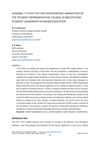 Kunzima, it's not for the fainthearted: Narratives of the student representative council in negotiating student leadership in higher education