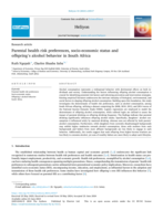 Parental health risk preferences, socio-economic status and offspring's alcohol behavior in South Africa
