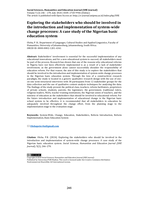 Exploring the stakeholders who should be involved in the introduction and implementation of system-wide change processes: A case study of the Nigerian basic education system