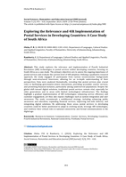 Exploring the relevance and 4IR implementation of postal services in developing countries: A case study of South Africa