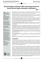 Harmonisation outcomes after insourcing services in South African higher education institutions