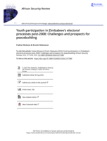 Youth participation in Zimbabwe's electoral processes post-2008: Challenges and prospects for peacebuilding