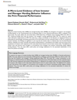 A micro-level evidence of how investor and manager herding behavior influence the firm financial performance