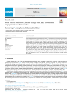 From risk to resilience: Climate change risk, ESG investments engagement and Firm's value
