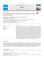 Does sustainable banking facilitate reducing the SDG-10 in weak rule of law setting?