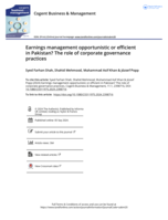 Earnings management opportunistic or efficient in Pakistan? The role of corporate governance practices