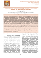 Intellectualisation of indigenous language Sesotho at a South African university and implications for the speakers