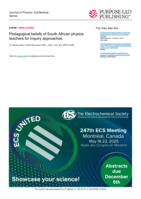 Pedagogical beliefs of South African physics teachers for inquiry approaches