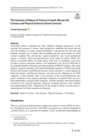 The inclusion of nature of science in South African life sciences and physical sciences school curricula