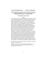 Foregrounding sustainable values in technology education: philosophical perspectives on design volition