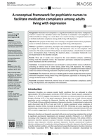 A conceptual framework for psychiatric nurses to facilitate medication compliance among adults living with depression