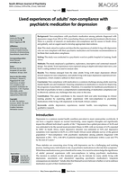 Lived experiences of adults' non-compliance with psychiatric medication for depression