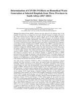 Determination of COVID-19 effects on biomedical waste generation at selected hospitals from three provinces in South Africa (2017-2022)