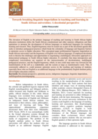 Towards breaking linguistic imperialism in teaching and learning in South African universities: A decolonial perspective