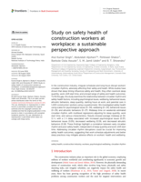 Study on safety health of construction workers at workplace: a sustainable perspective approach
