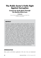The public sector’s futile fight against corruption: Lessons for South Africa through the Kantian ethics lens