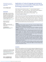 Application of natural language processing to predict final recommendation of Brazilian health technology assessment reports