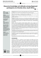 Glaucoma knowledge and attitudes among diagnosed participants at a Vhembe clinic, South Africa