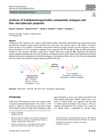 Synthesis of 6-dialkylaminopyrimidine carboxamide analogues and their anti-tubercular properties