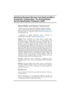 Identifying business services from small and micro enterprises' collaboration: The Activity-Based Service Identification Framework (ASIF)